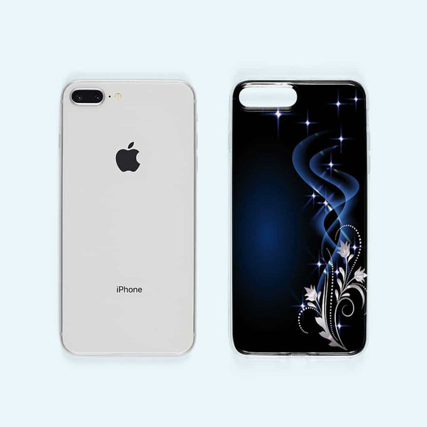 Fleurs étoilées - Coque iPhone 8 Plus, iPhone 7 Plus - Silicone