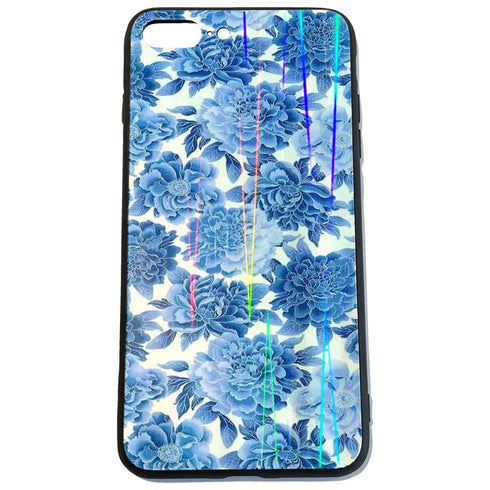 Coque en plexiglass Pivoines Bleues pour iPhone 8 Plus