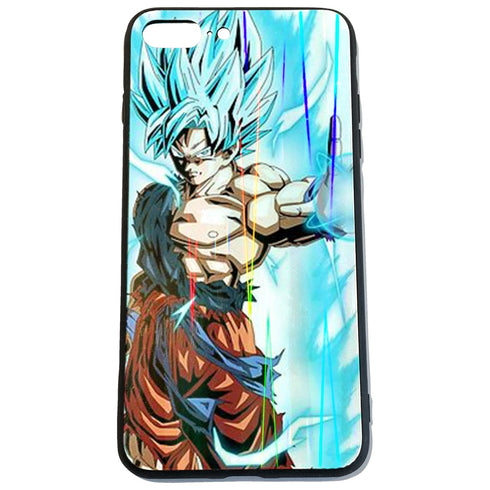 Coque de protection Plexiglass iPhone 7 plus Super Sayian Bleu