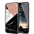 Coque iPhone X Marbre Strass Rose en Verre Trempé