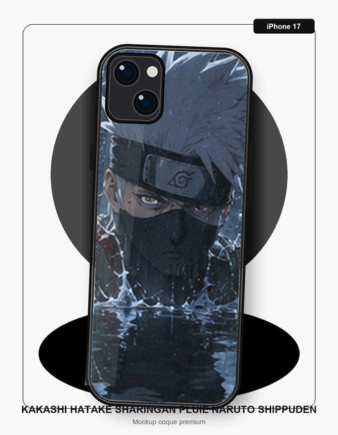 Coque iPhone 17 Manga Kakashi Hatake Sharingan Pluie Naruto Shippuden Naruto