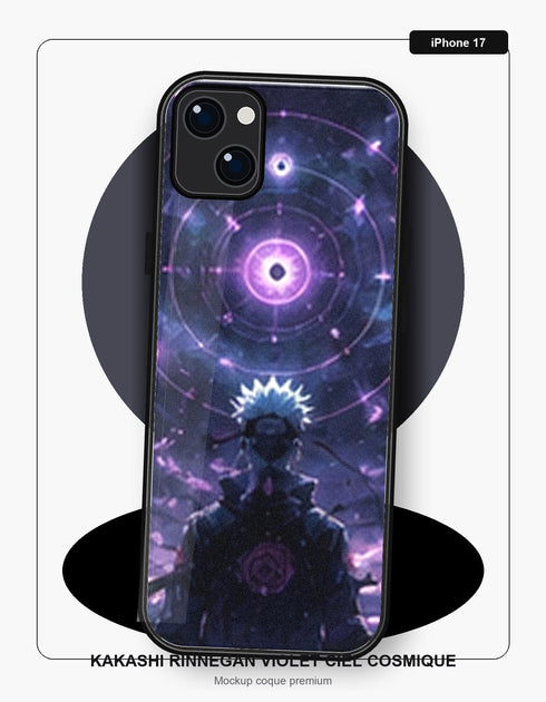 Coque iPhone 17 Manga Naruto Kakashi Rinnegan Violet Ciel Cosmique Naruto