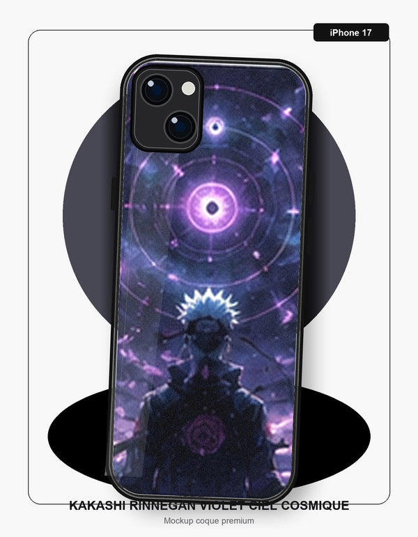 Coque iPhone 17 Manga Naruto Kakashi Rinnegan Violet Ciel Cosmique Naruto