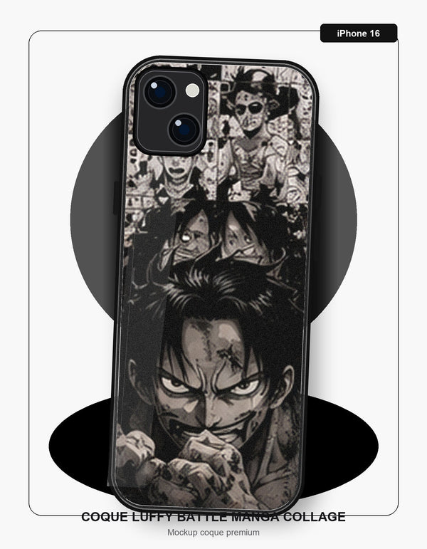 Coque Luffy Battle Manga Collage iPhone 16 One Piece