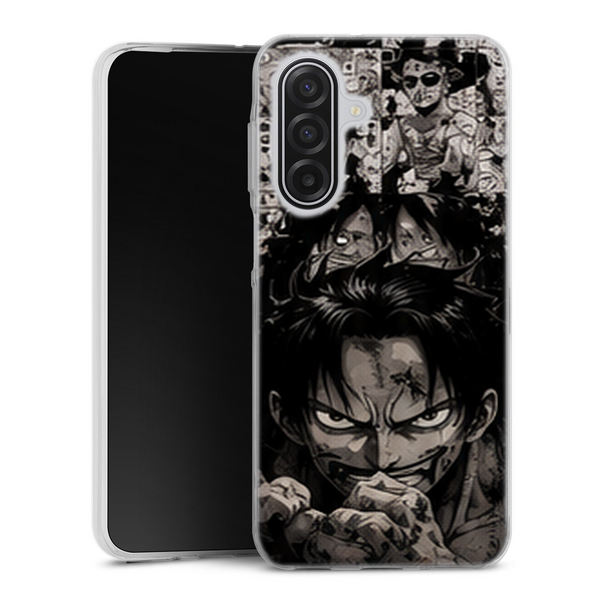 Coque Samsung A17 5G One Piece Luffy Battle Manga Collage