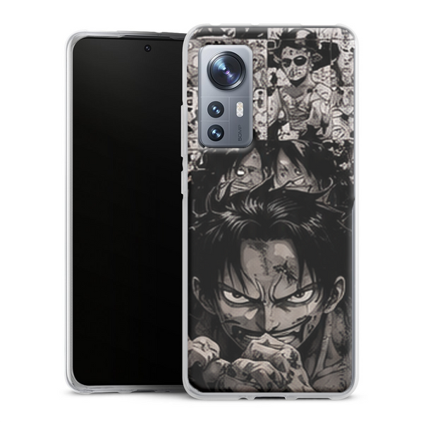 Coque Xiaomi 12 5G One Piece Luffy Battle Manga Collage