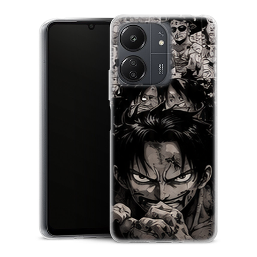 Coque Xiaomi Redmi 13C One Piece Luffy Battle Manga Collage
