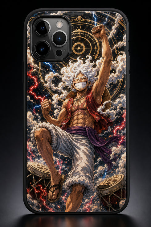Coque Luffy Gear 5 Éclair Samsung Galaxy et iPhone One Piece