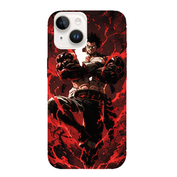 Coque iPhone 15 One Piece Luffy Haki Rouge
