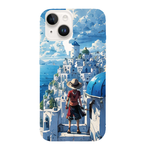 Coque iPhone 15 One Piece Luffy Ile Celeste