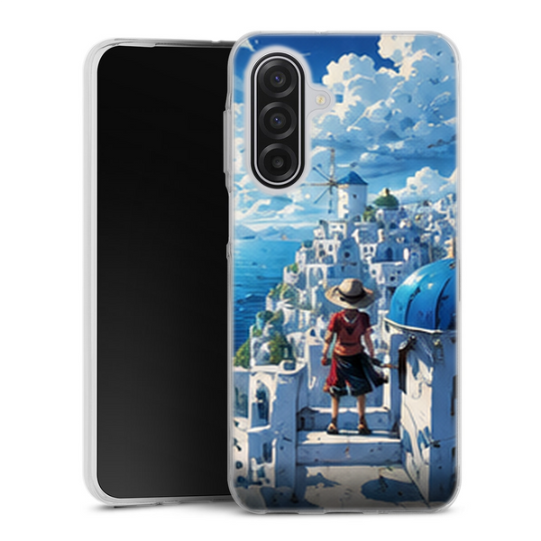 Coque Samsung A17 5G One Piece Luffy Ile Celeste