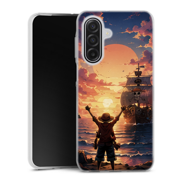Coque Samsung A17 5G One Piece Luffy Sunny Sunset