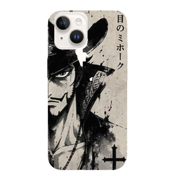 Coque iPhone 15 One Piece Mihawk Ink Sword