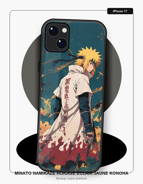 Coque iPhone 17 Manga Naruto Minato Namikaze Hokage Eclair Jaune Konoha Naruto