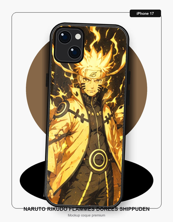 Coque iPhone 17 Manga Naruto Rikudo Flammes Dorees Shippuden Naruto