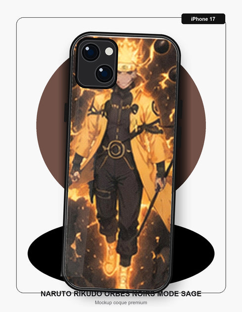 Coque iPhone 17 Manga Naruto Rikudo Orbes Noirs Mode Sage Naruto