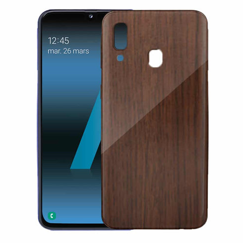 Coque plexi samsung a40 effet bois