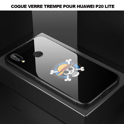 Coque Logo One Piece Pirate pour téléphone Huawei P20 Lite en verre Trempé