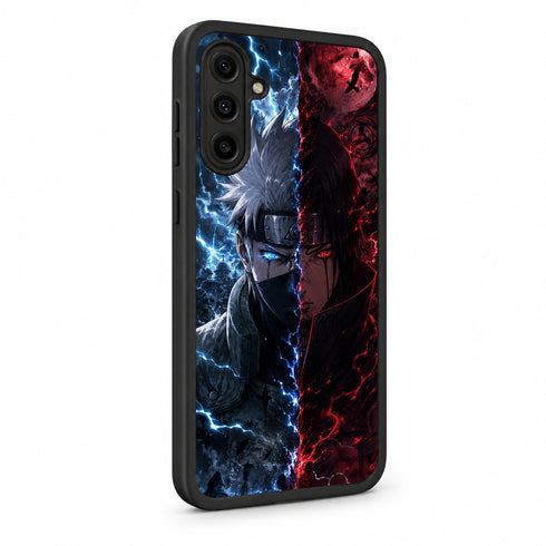 Coque Samsung Galaxy A26 5G Duel Éclair Lune Rouge vue trois quarts