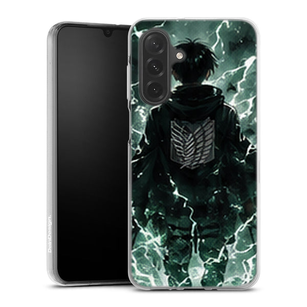 Coque Samsung A27 5G Bataillon Exploration Eclairs Verts Coque Bataillon d Exploration Samsung - coque Samsung A27 5G Attaque des Titans