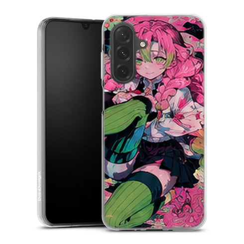 Coque Samsung A27 5G Demon Slayer Mitsuri Kanroji Assis Fleurs Vives - coque Samsung A27 5G Demon Slayer