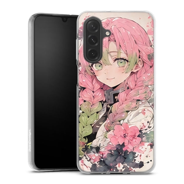 Coque Samsung A27 5G Demon Slayer Mitsuri Kanroji Portrait Aquarelle Fleurs - coque Samsung A27 5G Demon Slayer