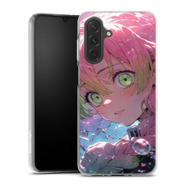 Coque Samsung A27 5G Demon Slayer Mitsuri Kanroji Regard Bulles Rose - coque Samsung A27 5G Demon Slayer