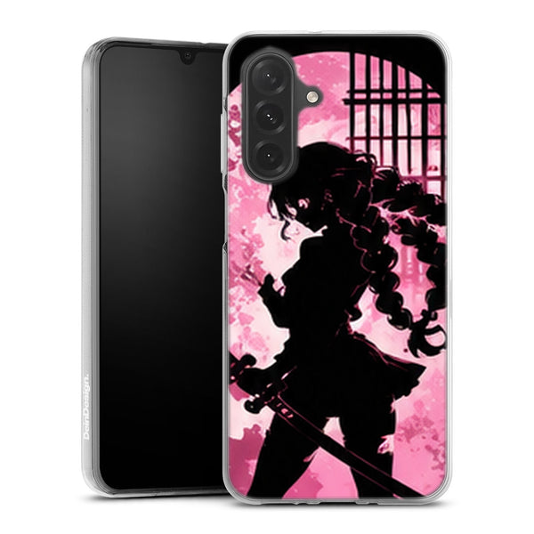 Coque Samsung A27 5G Demon Slayer Mitsuri Kanroji Silhouette Lune Rose - coque Samsung A27 5G Demon Slayer