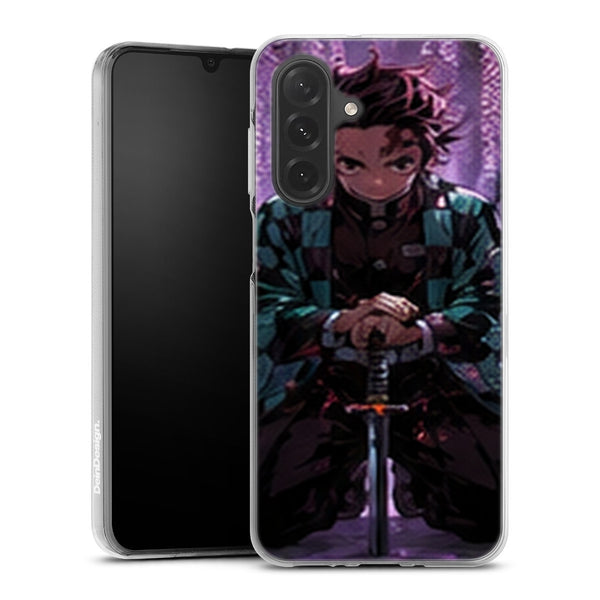 Coque Samsung A27 5G Demon Slayer Tanjiro Kamado Assis Glycines Violettes - coque Samsung A27 5G Demon Slayer