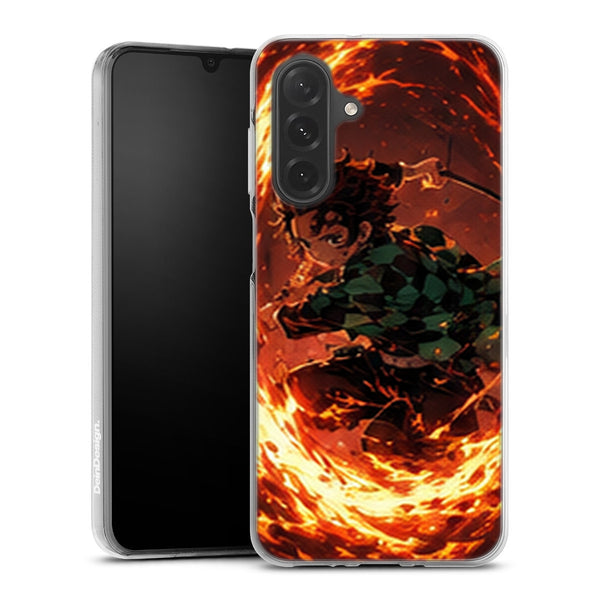 Coque Samsung A27 5G Demon Slayer Tanjiro Kamado Cercle Feu Orange - coque Samsung A27 5G Demon Slayer