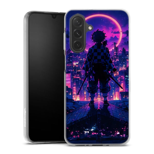 Coque Samsung A27 5G Demon Slayer Tanjiro Kamado Dos Ville Lune Neon - coque Samsung A27 5G Demon Slayer