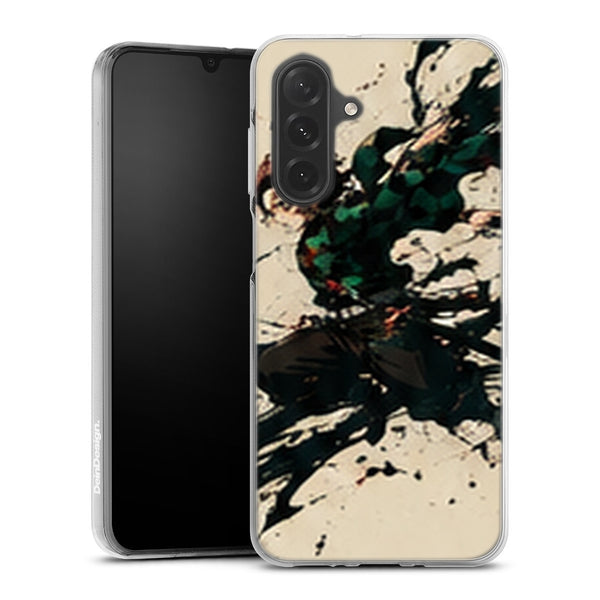 Coque Samsung A27 5G Demon Slayer Tanjiro Kamado Encre Noire Dynamique - coque Samsung A27 5G Demon Slayer