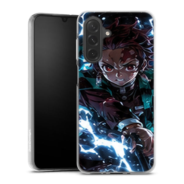 Coque Samsung A27 5G Demon Slayer Tanjiro Kamado Foudre Bleue Frontale - coque Samsung A27 5G Demon Slayer