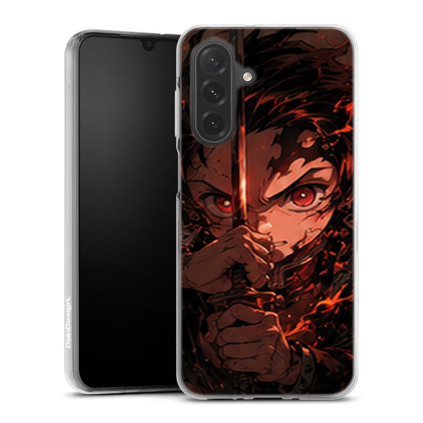 Coque Samsung A27 5G Demon Slayer Tanjiro Kamado Katana Flammes - coque Samsung A27 5G Demon Slayer