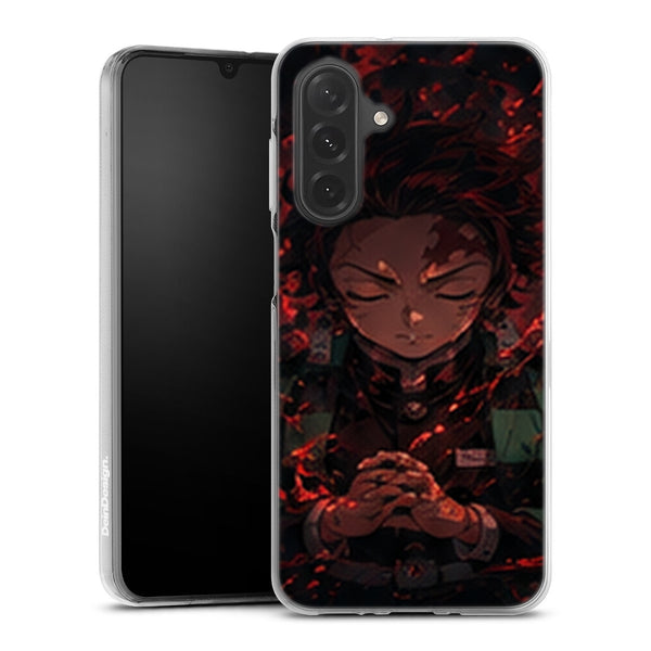 Coque Samsung A27 5G Demon Slayer Tanjiro Kamado Meditation Rouge Noir - coque Samsung A27 5G Demon Slayer