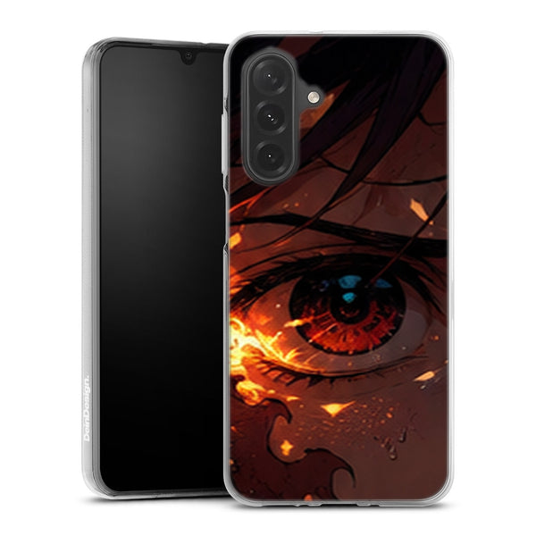 Coque Samsung A27 5G Demon Slayer Tanjiro Kamado Oeil Feu Gros Plan - coque Samsung A27 5G Demon Slayer