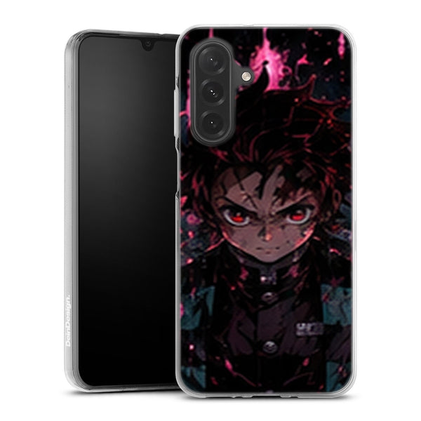 Coque Samsung A27 5G Demon Slayer Tanjiro Kamado Pluie Magenta Sombre - coque Samsung A27 5G Demon Slayer