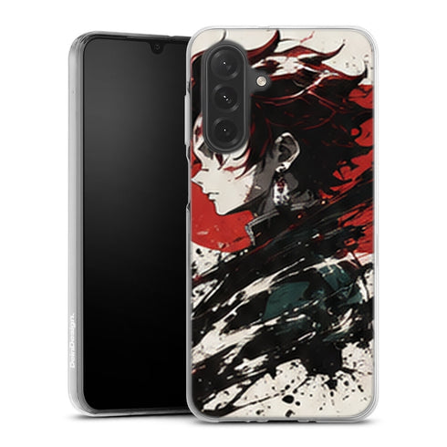 Coque Samsung A27 5G Demon Slayer Tanjiro Kamado Profil Encre Rouge - coque Samsung A27 5G Demon Slayer