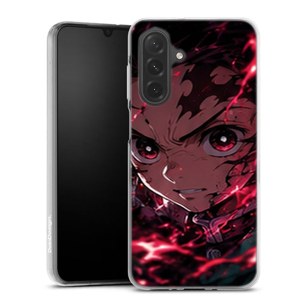 Coque Samsung A27 5G Demon Slayer Tanjiro Kamado Regard Rouge Sombre - coque Samsung A27 5G Demon Slayer