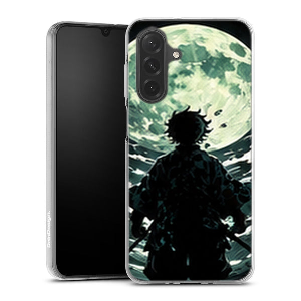 Coque Samsung A27 5G Demon Slayer Tanjiro Kamado Silhouette Pleine Lune - coque Samsung A27 5G Demon Slayer