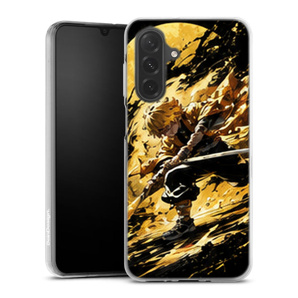 Coque Samsung A27 5G Demon Slayer Zenitsu Agatsuma Attaque Lune Jaune - coque Samsung A27 5G Demon Slayer
