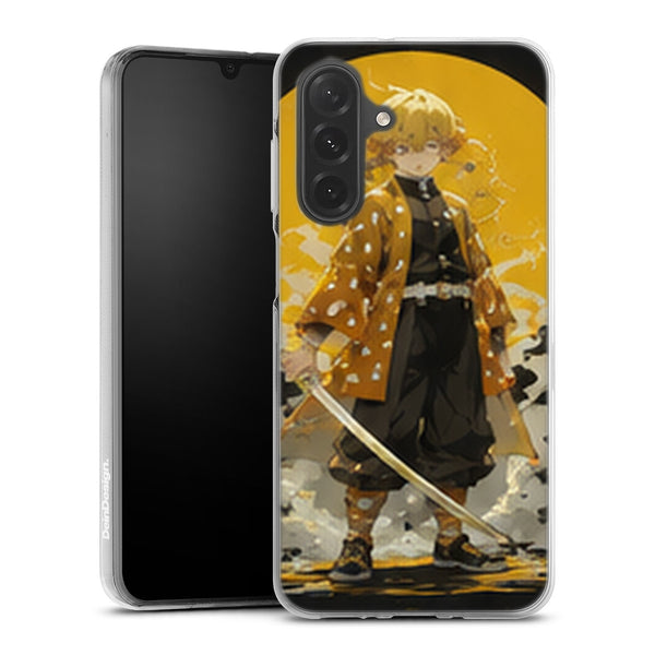 Coque Samsung A27 5G Demon Slayer Zenitsu Agatsuma Cercle Jaune Katana - coque Samsung A27 5G Demon Slayer