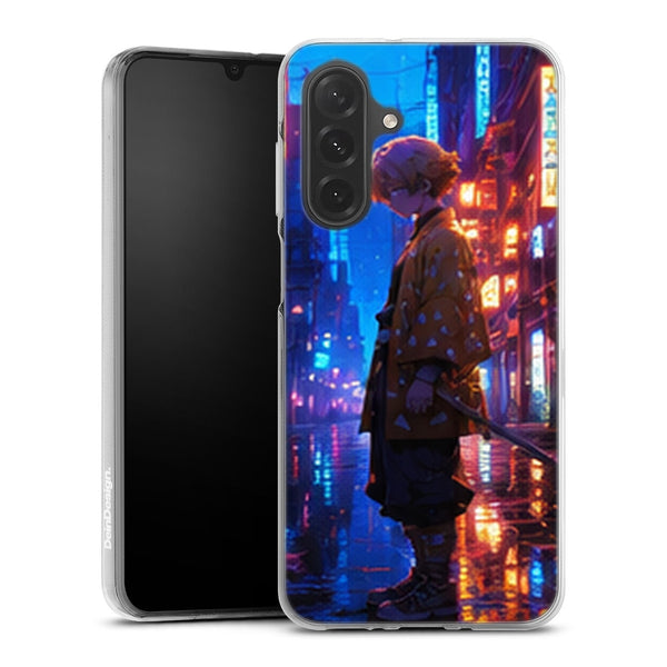 Coque Samsung A27 5G Demon Slayer Zenitsu Agatsuma Ville Neon Pluie - coque Samsung A27 5G Demon Slayer