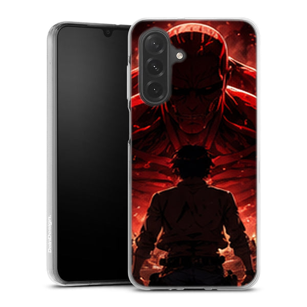 Coque Samsung A27 5G Eren Titan Face au Colossal Rouge Attaque des Titans - coque Samsung A27 5G Attaque des Titans