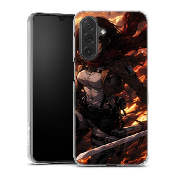 Coque Samsung A27 5G Mikasa Ackerman Flammes du Combat Attaque des Titans - coque Samsung A27 5G Attaque des Titans