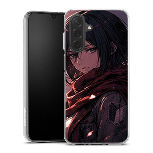 Coque Samsung A27 5G Mikasa Ackerman Portrait Rose Attaque des Titans - coque Samsung A27 5G Attaque des Titans