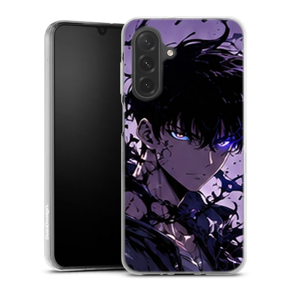 Coque Samsung A27 5G Solo Leveling 05 Regard Bleu Violet - coque Samsung A27 5G Solo Leveling