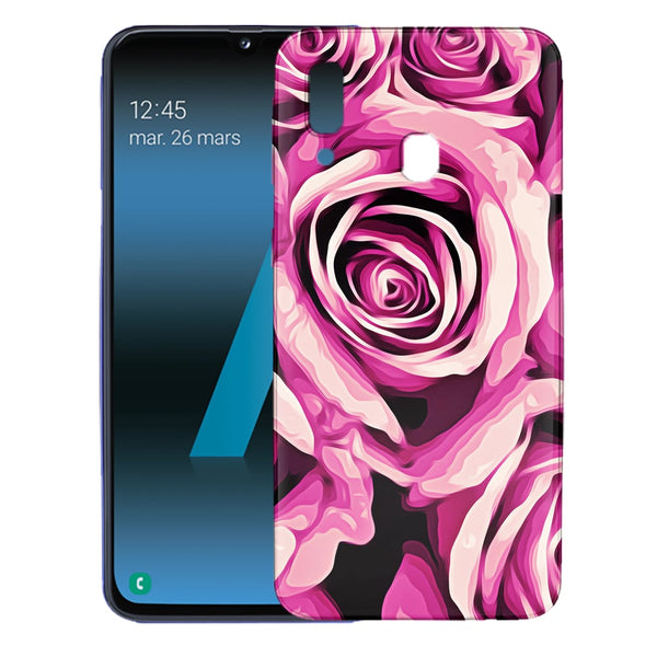 Achat coque samsung a40 rose fleur en Silicone