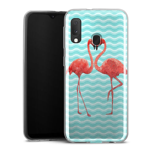 coque samsung galaxy a20e flamingo love