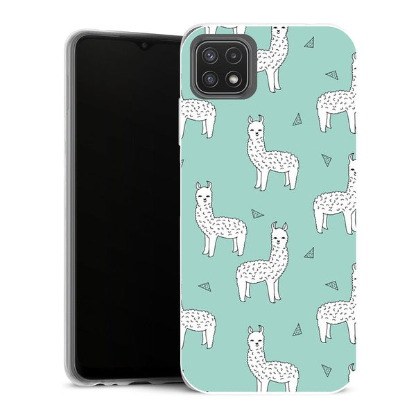 Coque Samsung Galaxy A22 5G Aesthetic Alpaga Menthe - MaCoquePerso